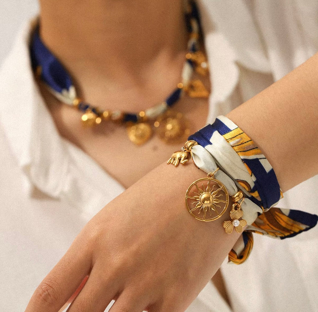 Multi-Charm Necklace/Bracelet Set | 18K Gold Plated Stainless Steel | JVNXII & CO.