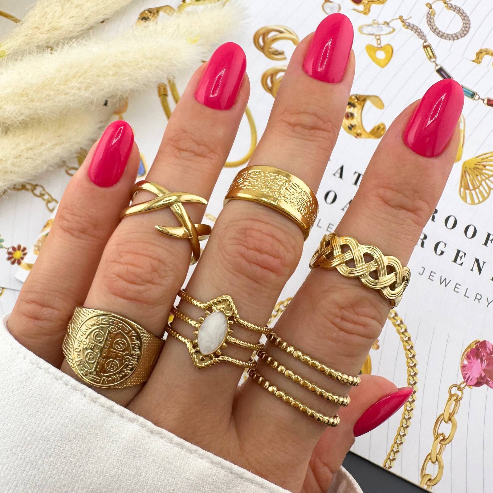 Triple Band Cuff Ring | Gold Plated Steel | JVNXII & CO.