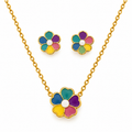 Blooming Colours Jewellery Set | 18K Gold Plated Steel | JVNXII & CO.