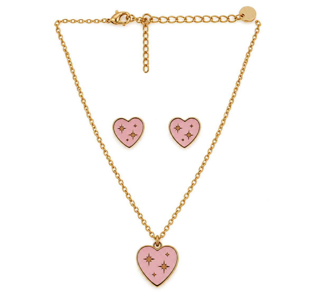 Pink Celeste Jewellery Set | 18K Gold Plated Steel | JVNXII & CO.