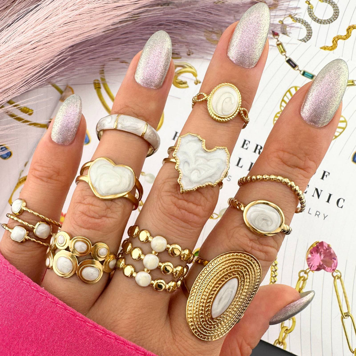 Marquise-Shaped Centre Stone Ring | 18K PVD Gold Plated Stainless Steel | JVNXII & CO.