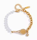Crystal x Pearls Tennis Bracelet | 18K Gold Plated Stainless Steel | JVNXII & CO.