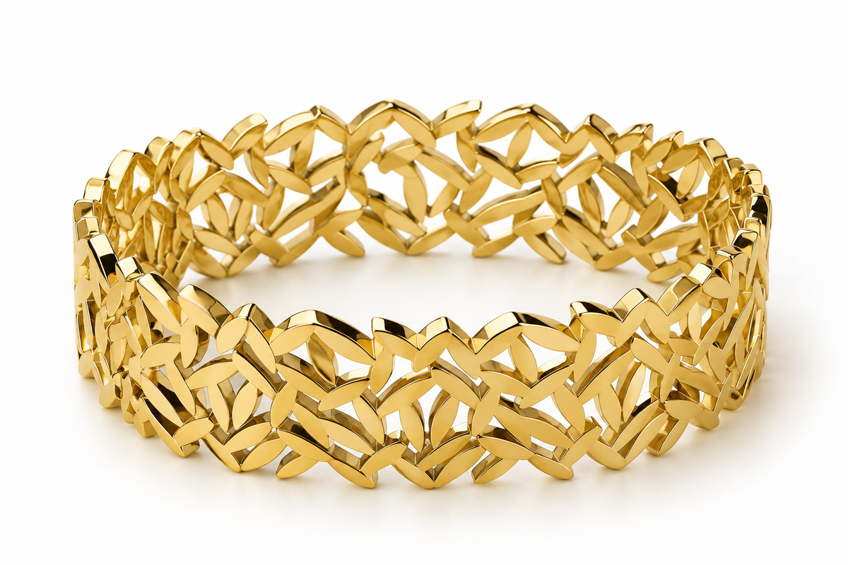 Golden Lattice Bracelet | 18K Gold Plated Steel | JVNXII & CO.