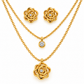 Roselle Layered Jewellery Set | 18K Gold Plated Steel | JVNXII & CO.