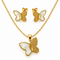 Golden Flutter Jewellery Set | 18K Gold Plated Steel | JVNXII & CO.