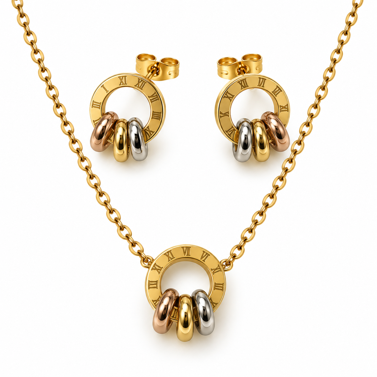 Numeral Numbers Jewellery Set | 18K Gold Plated Steel | JVNXII & CO.