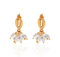 Cowrie Shell & Faux Pearl
Dangle Earrings | 18K Gold Plated Stainless Steel | JVNXII & CO.