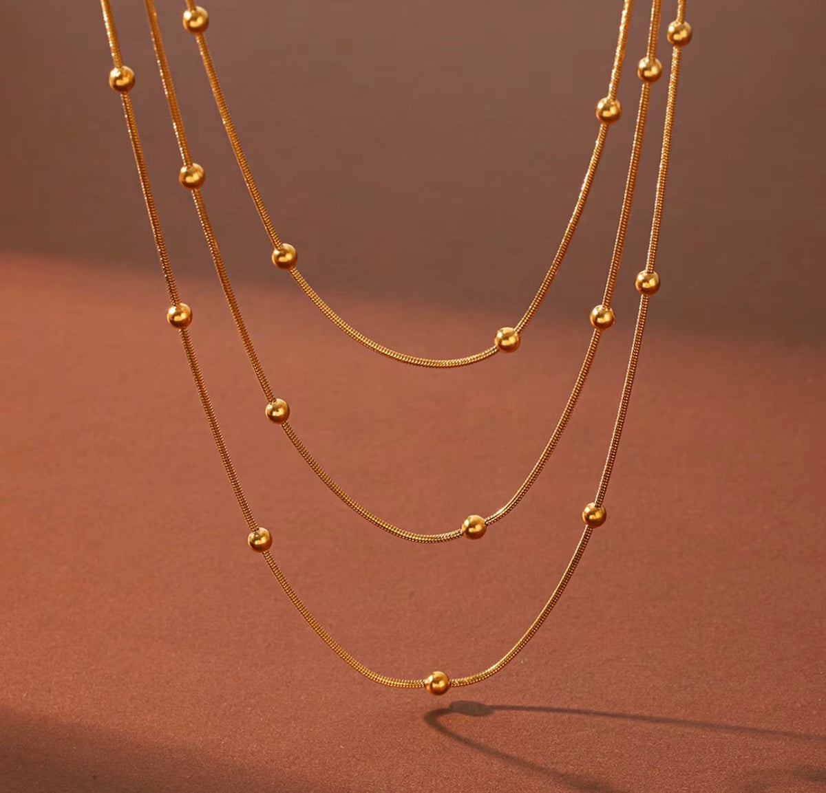 Dopamine Style Layer Chain Necklace | 18K Gold Plated Steel | JVNXII & CO.