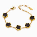 Black Bubble Pop Flower Meadow Bracelet | 18K Gold Plated Steel | JVNXII & CO.