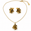 Golden Blossom Crystal Jewellery Set | 18K Gold Plated Steel | JVNXII & CO.