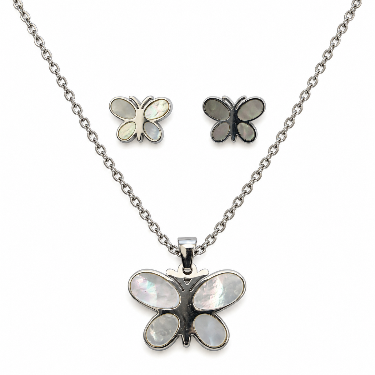 Silver Papillon Jewellery Set | Stainless Steel | JVNXII & CO.
