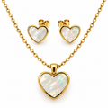 Opal Heart Jewellery Set | 18K Gold Plated Steel | JVNXII & CO.