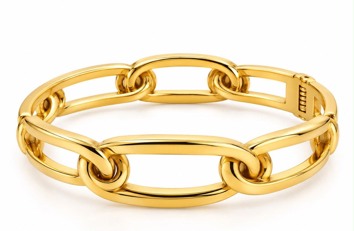 Golden Interlink Bangle | JVNXII & CO.