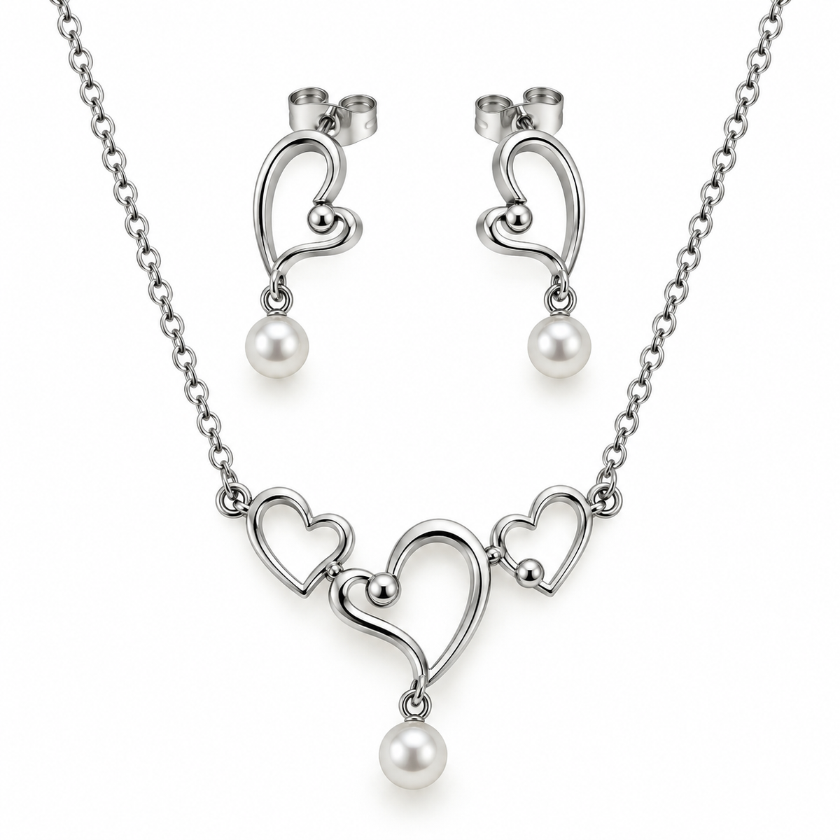 Pearl of My Heart Jewellery Set | 18K Gold Plated Steel | JVNXII & CO.