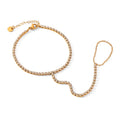 Tennis Finger Chain Bracelet | 18K Gold Plated Steel | JVNXII & CO.