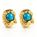 Azure Empress Earrings | 18K Gold Plated Steel | JVNXII & CO.