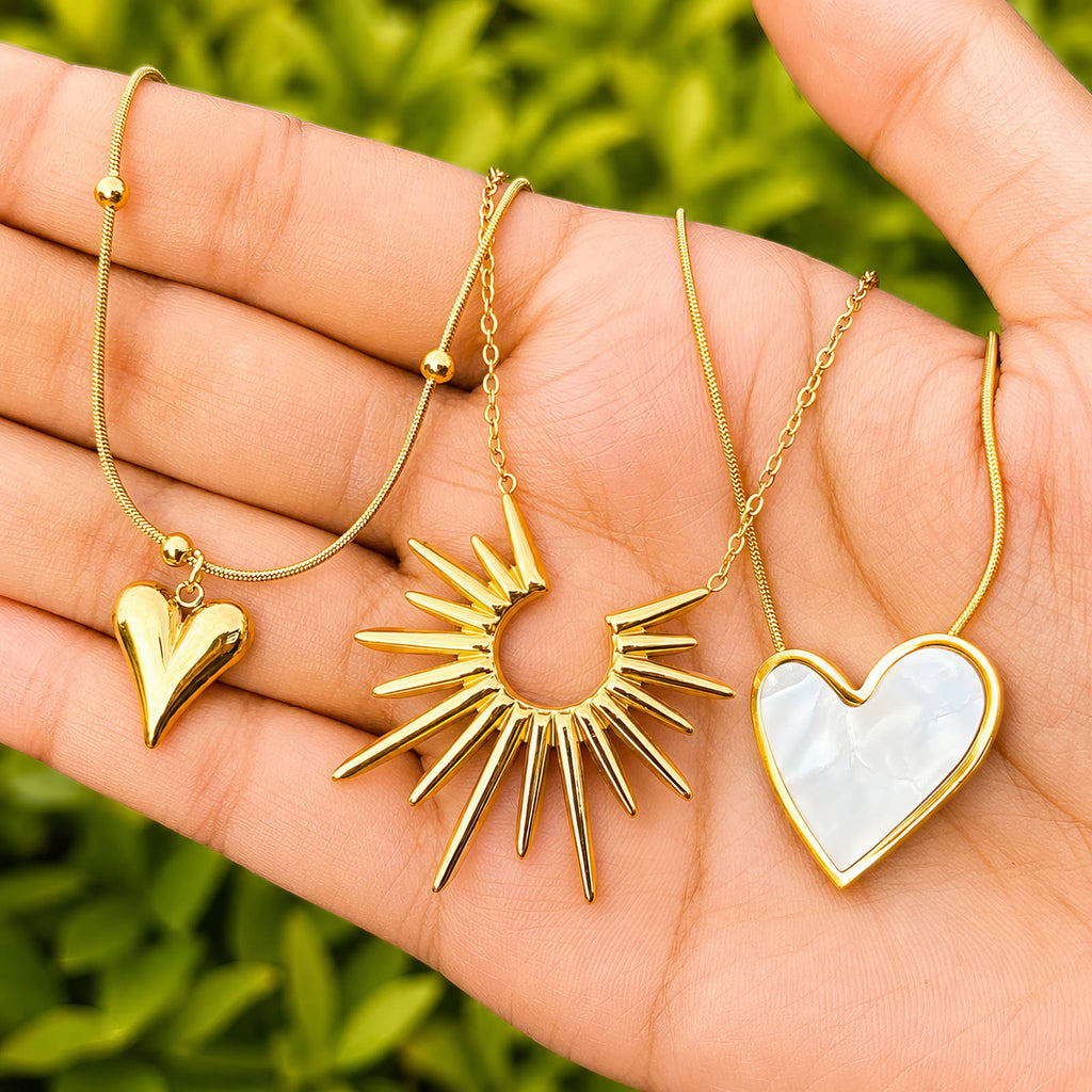 Sunburst Statement Necklace | 18K Gold Plated Steel | JVNXII & CO.
