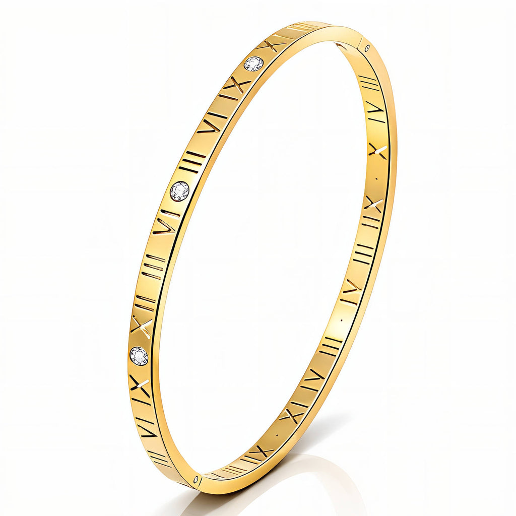 Roman Numerals Bracelet | 18K Gold Plated Steel | JVNXII & CO.