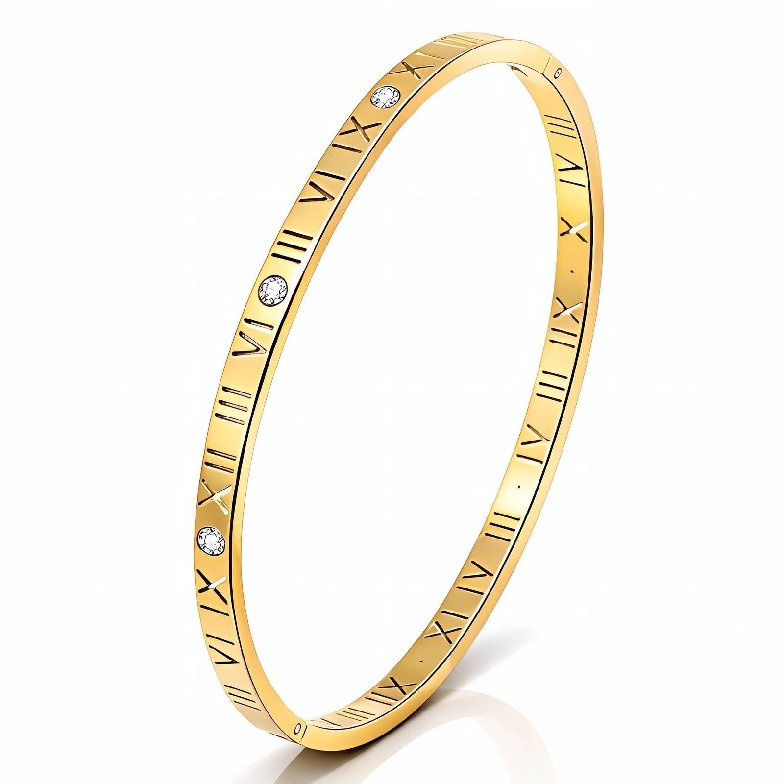 Roman Numerals Bracelet | 18K Gold Plated Steel | JVNXII & CO.