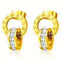 Empire Roman Hoop Earrings | 18K Gold Plated Stainless Steel | JVNXII & CO.