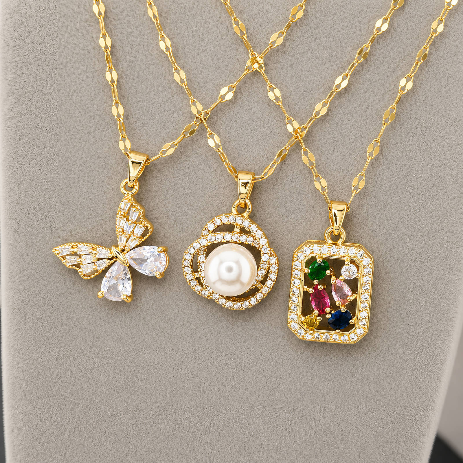 The Dynasty Octagon Necklace| 18K Gold Plated Steel | JVNXII & CO.