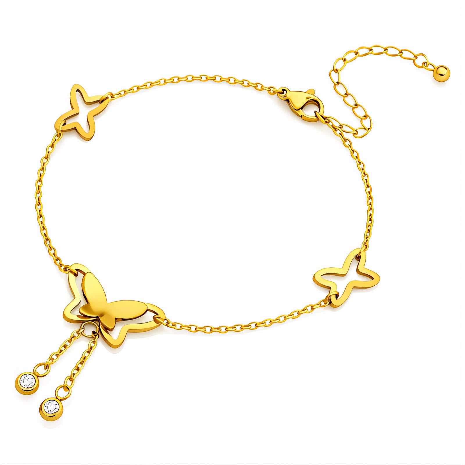 Butterfly Anklet | 18K Gold Plated Steel | JVNXII & CO.
