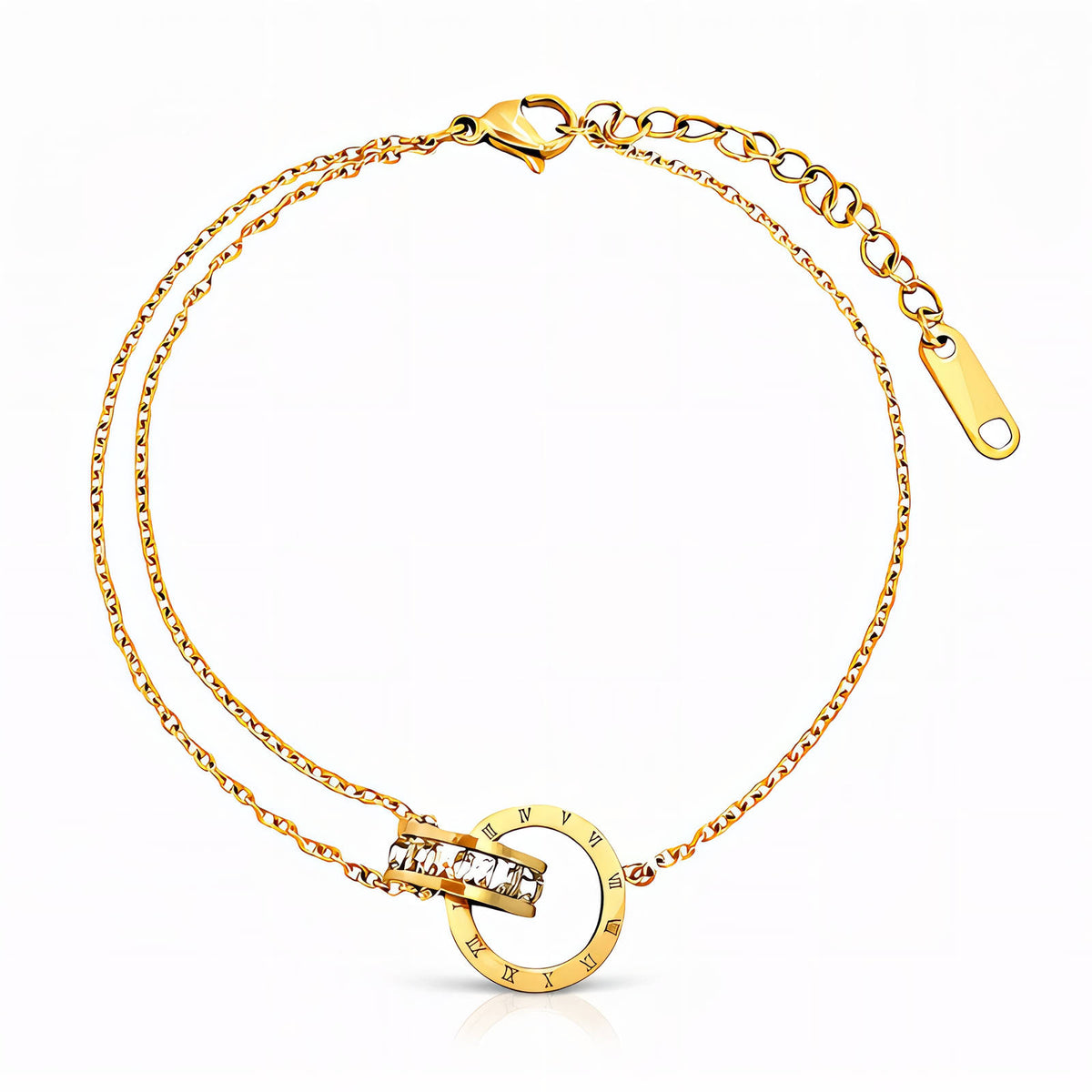 Empire Romain Numeral Chain Bracelet | 18K Gold Plated Stainless Steel | JVNXII & CO.