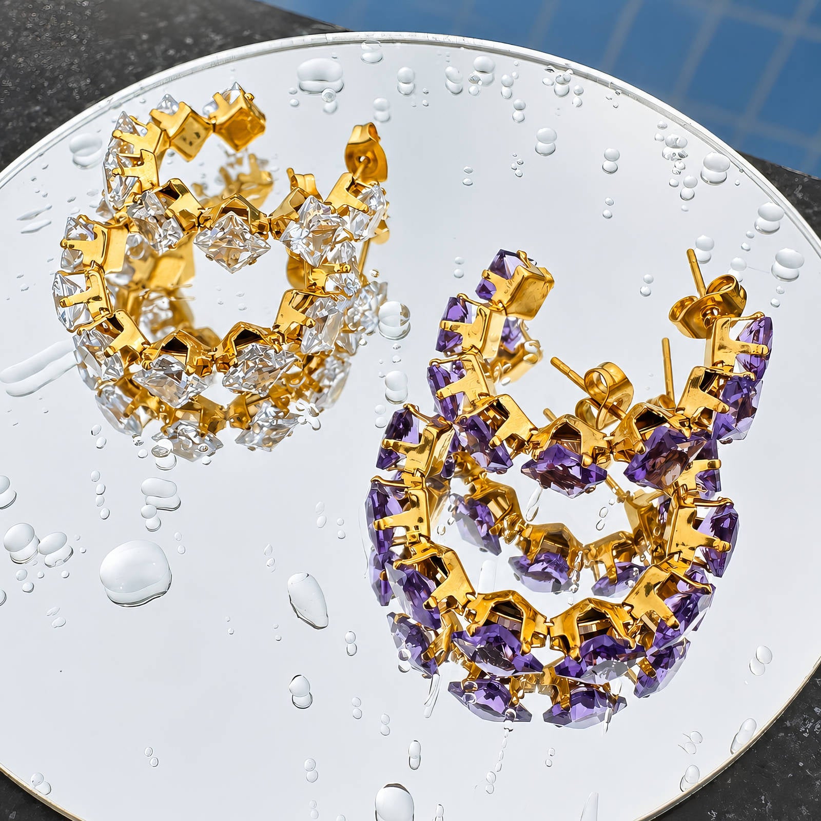 Roxy Hoop Statement Earrings | 18K Gold Plated Stainless Steel | JVNXII & CO.