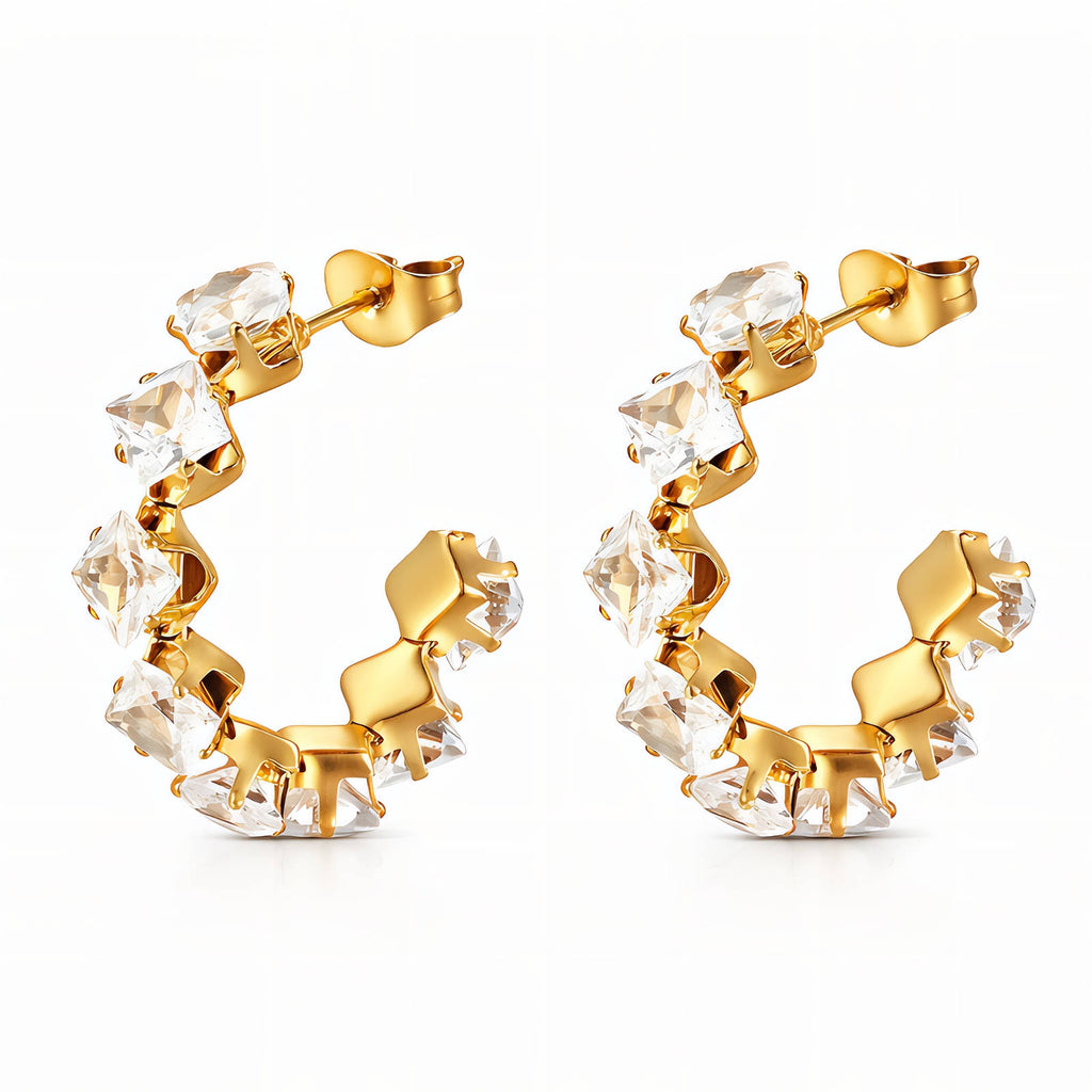 Roxy Hoop Statement Earrings | 18K Gold Plated Stainless Steel | JVNXII & CO.