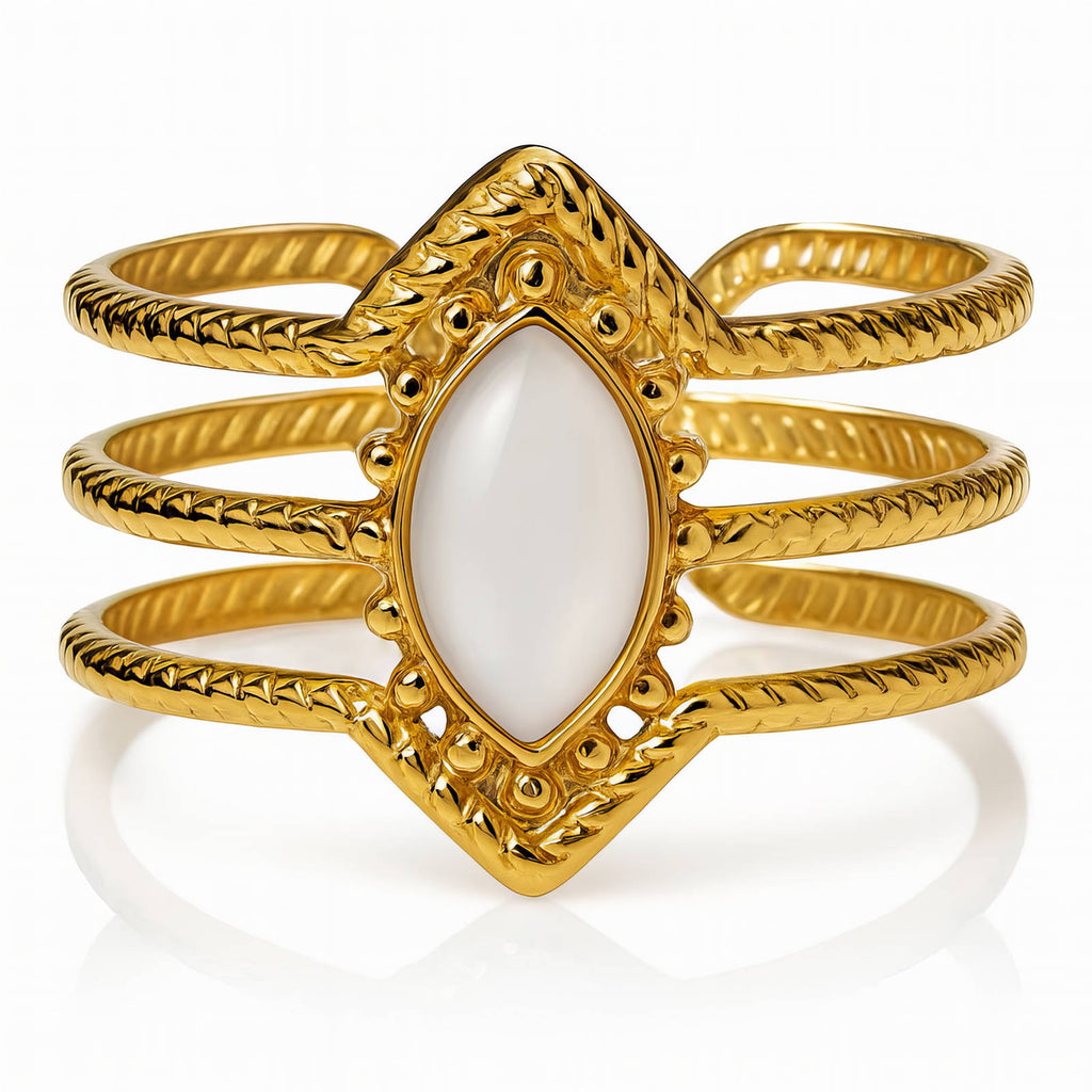 Triple Band Cuff Ring | Gold Plated Steel | JVNXII & CO.