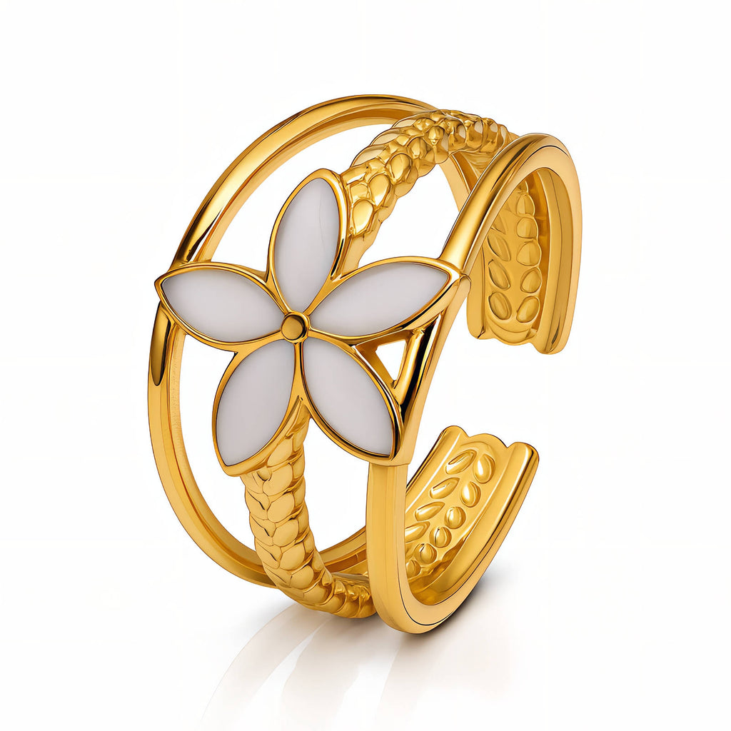 Flower Ring | 18K Gold Plated Steel | JVNXII & CO.
