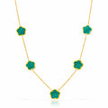 Turquoise Meadow Flower Necklace | 18K Gold Plated Stainless Steel | JVNXII & CO.