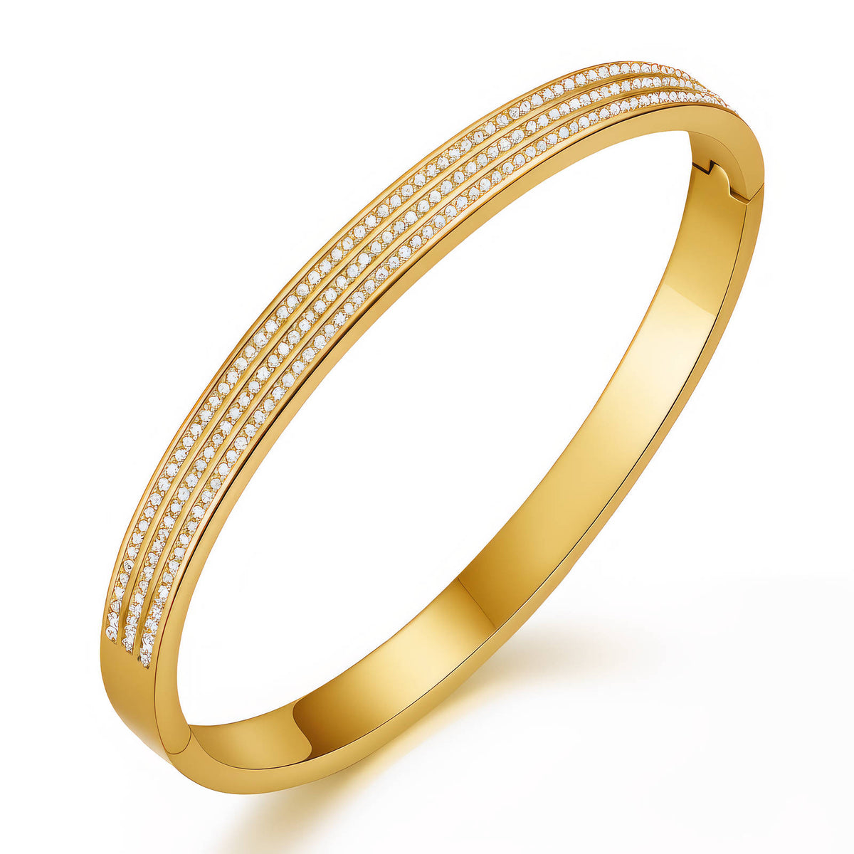 Hinged Bangle Bracelet | 18K Gold Plated Steel | JVNXII & CO.