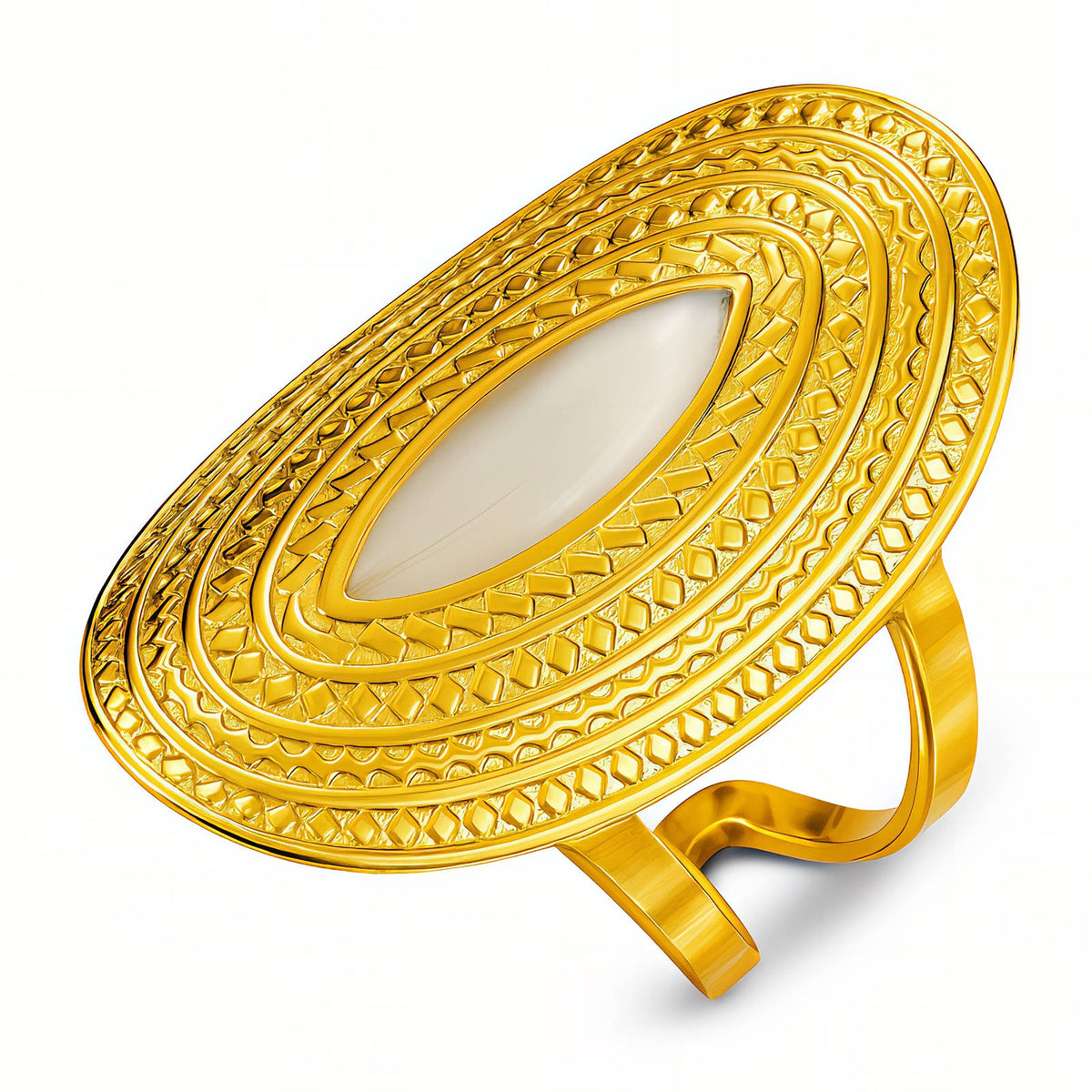 Marquise-Shaped Centre Stone Ring | 18K PVD Gold Plated Stainless Steel | JVNXII & CO.