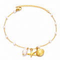 Starfish & Seashell Anklet | 18K Gold Plated Steel | JVNXII & CO.