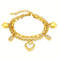 Amore Heart Charm Bracelet | 18K Gold Plated Stainless Steel | JVNXII & CO.