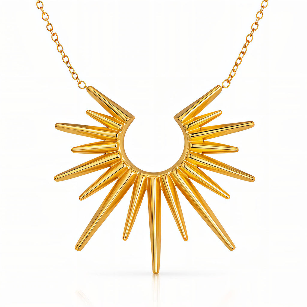 Sunburst Statement Necklace | 18K Gold Plated Steel | JVNXII & CO.