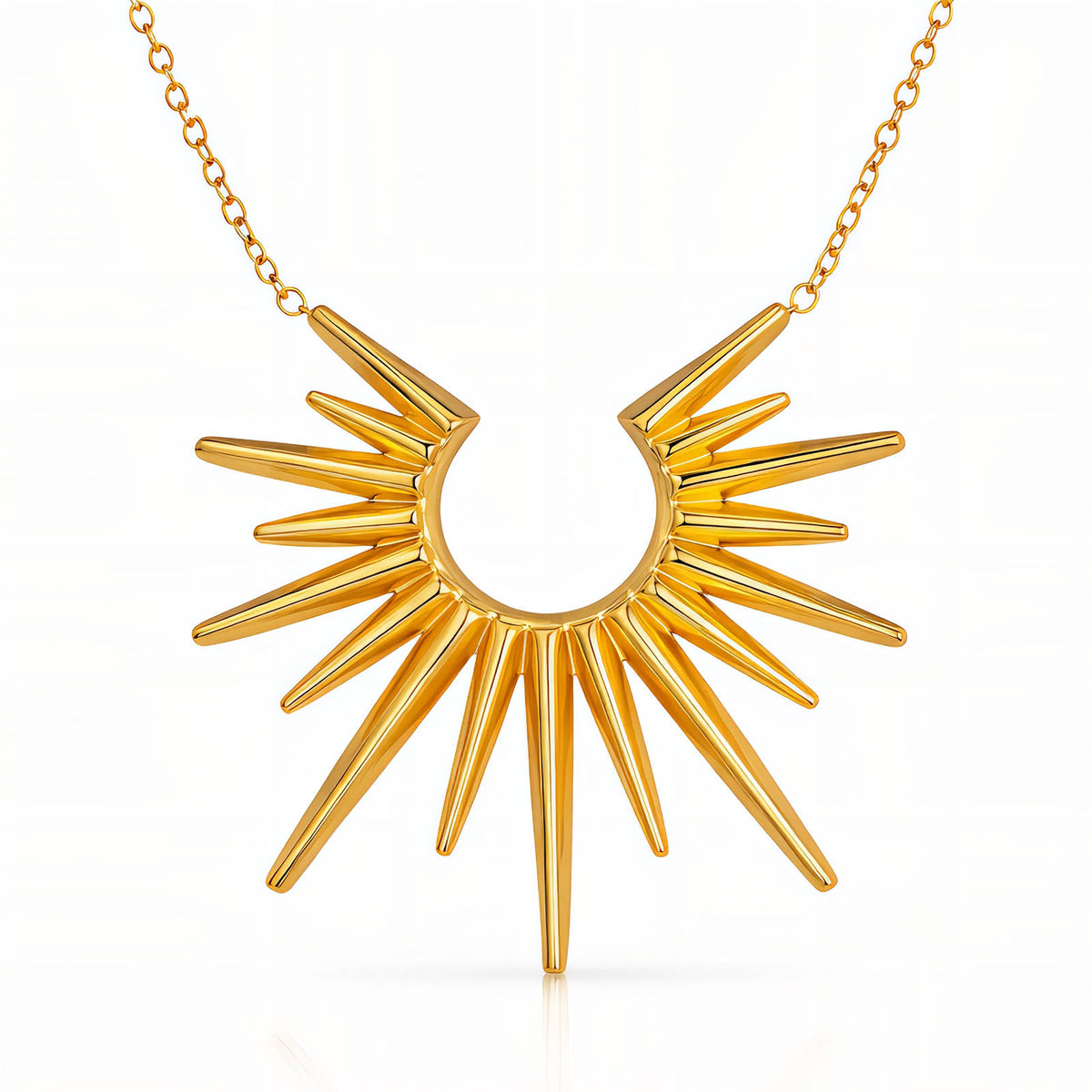 Sunburst Statement Necklace | 18K Gold Plated Steel | JVNXII & CO.