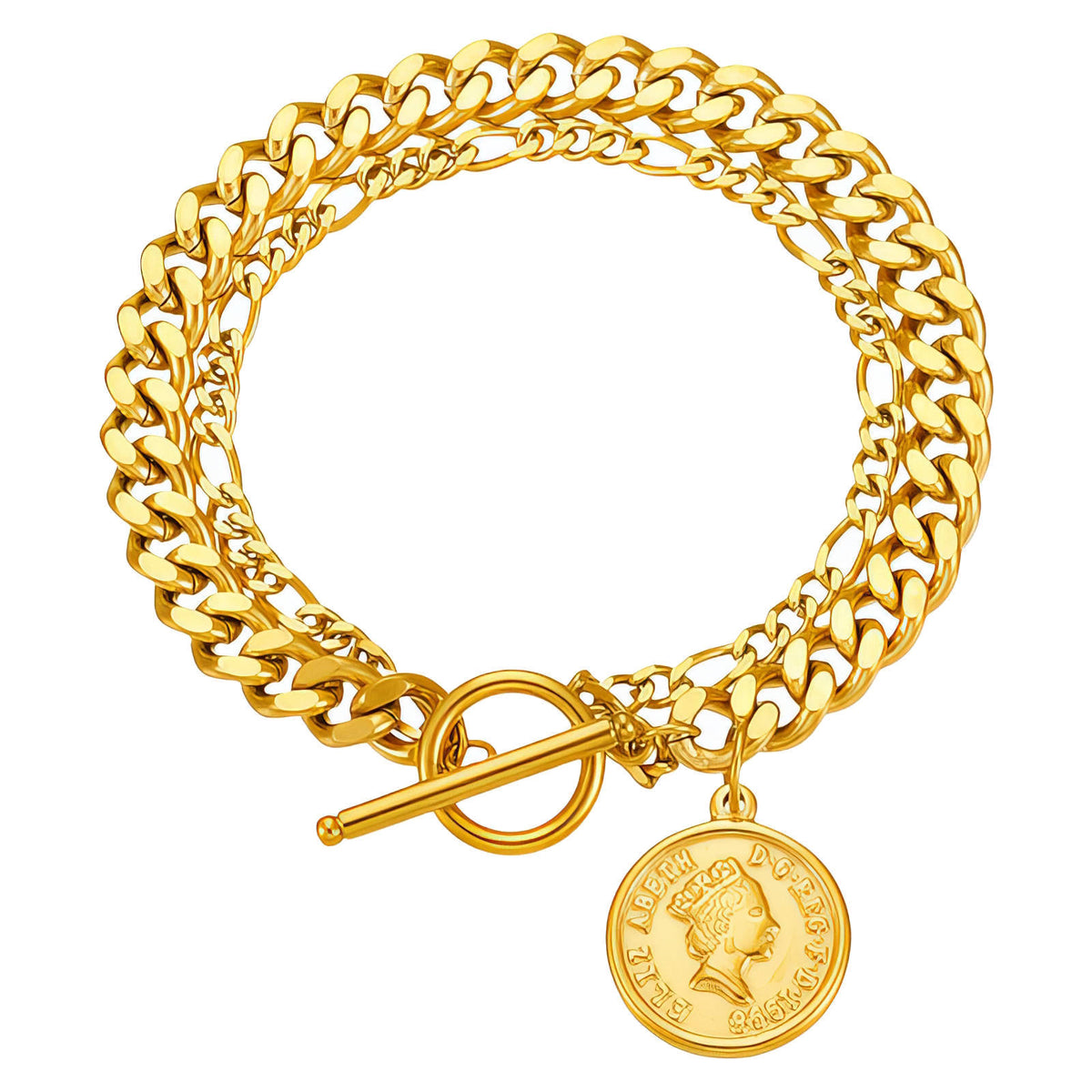 Coin Bracelet | 18K Gold Plated Steel | JVNXII & CO.