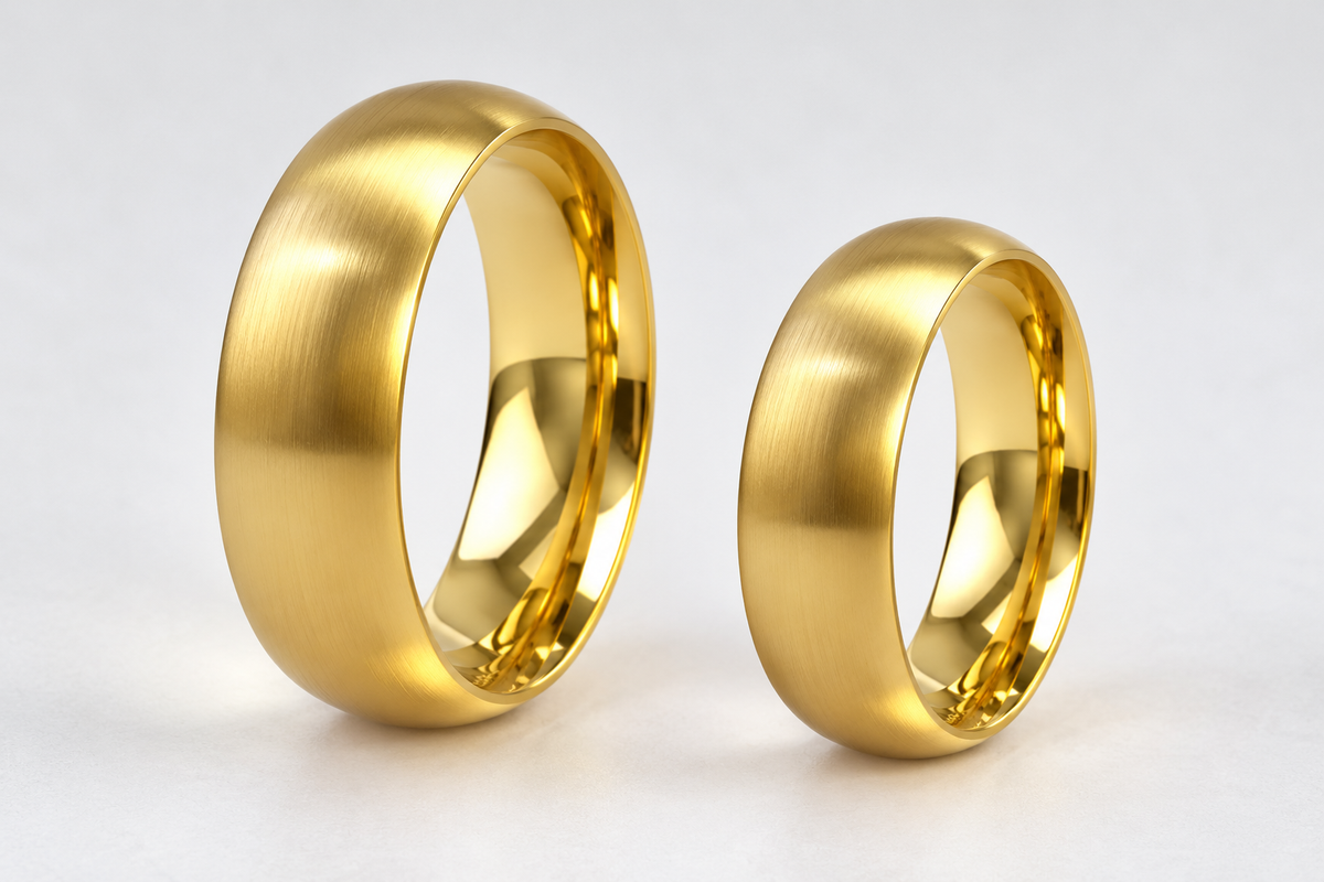 Golden Éternité Thick Bangle Set | 18K Gold Plated Steel | JVNXII & CO.