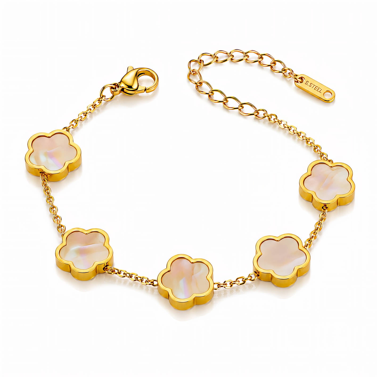 Bubble Pop Meadow Flower Bracelet | 18K Gold Plated Stainless Steel | JVNXII & CO.