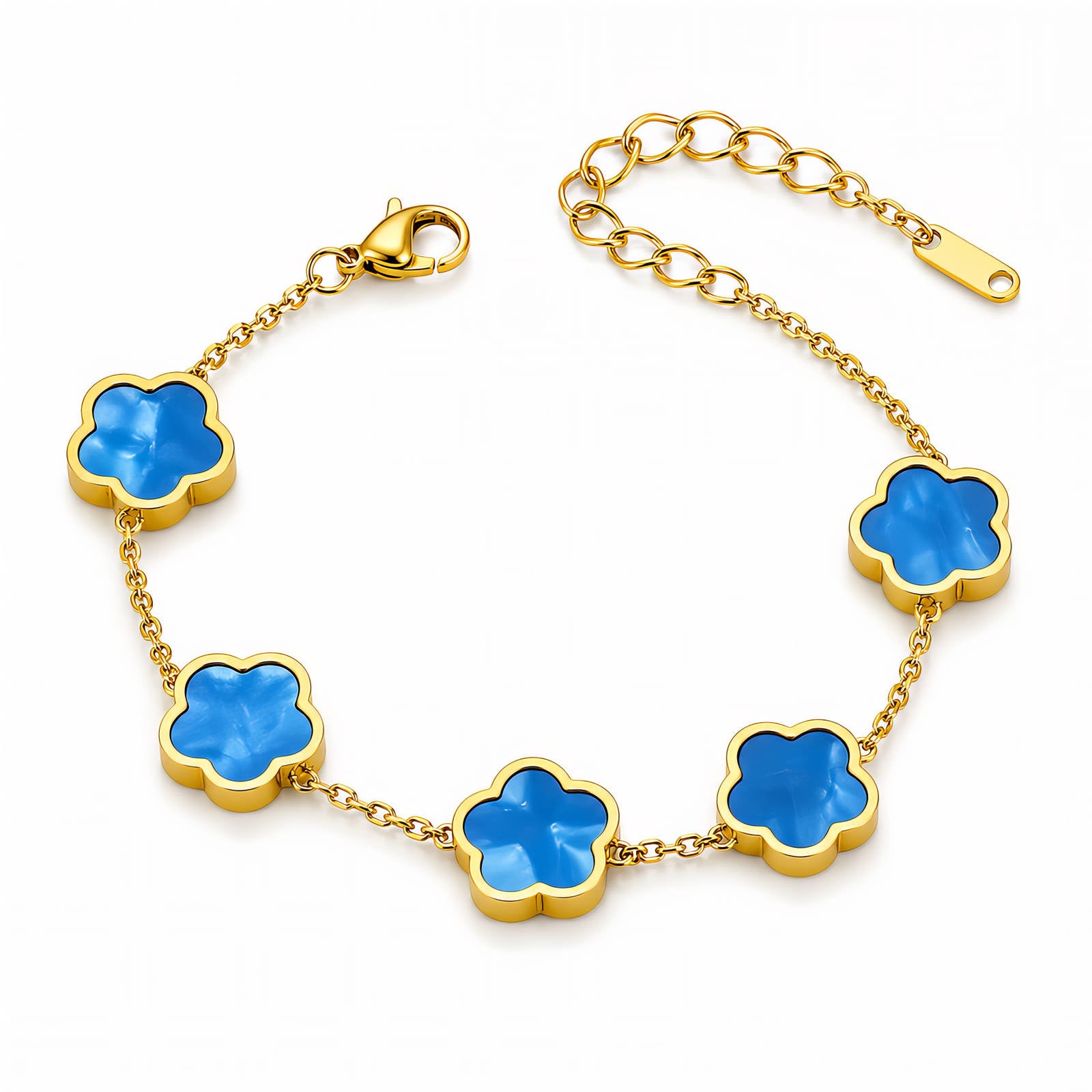 Blue Meadow Flower | 18K Gold Plated Stainless Steel | JVNXII & CO.