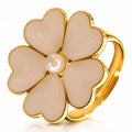 Pink Flower Ring | 18K Gold Plated Steel | JVNXII & CO.
