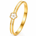 Meadow Flower Bangle Bracelet | 18K Gold Plated Stainless Steel | JVNXII & CO.