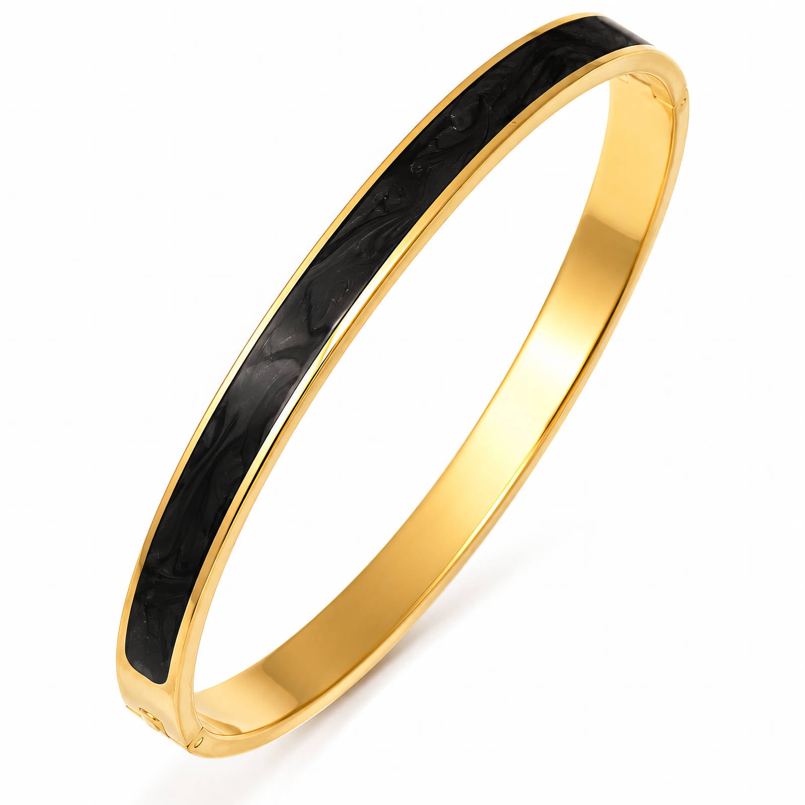 Slate Black Inlay Bracelet | 18K Gold Plated Stainless Steel | JVNXII & CO.