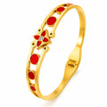 Crimson Monogram Bangle Bracelet | 18K Gold Plated Stainless Steel | JVNXII & CO.