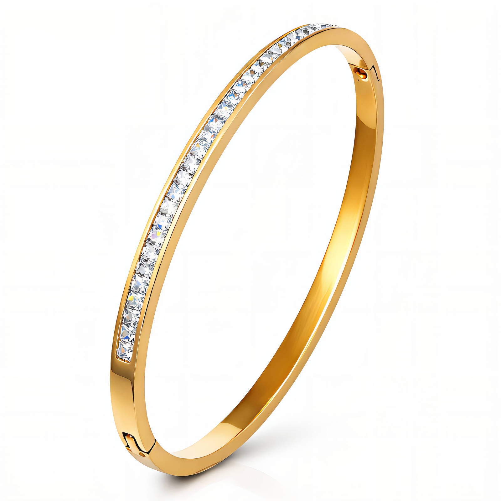 Crystal Hinge Bracelet | 18K Gold Plated Stainless Steel | JVNXII & CO.
