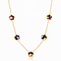 Multi-Color Abstract Meadow Flower Necklace | 18K Gold Plated Stainless Steel | JVNXII & CO.
