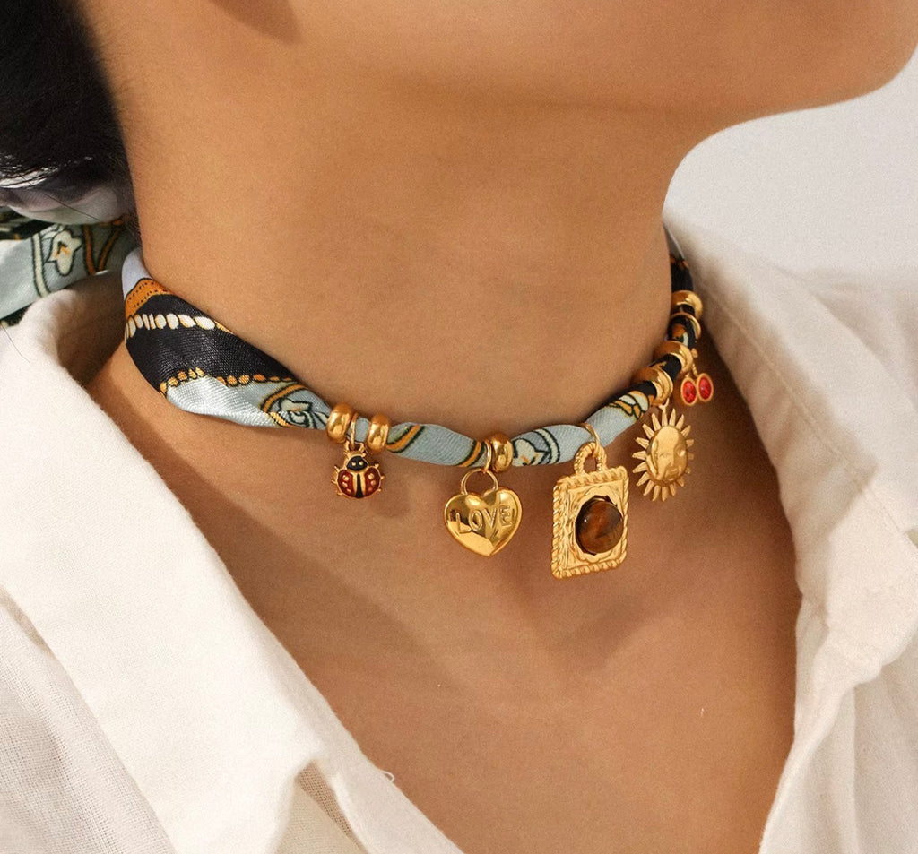 Multi-Charm Necklace/Bracelet Set | 18K Gold Plated Stainless Steel | JVNXII & CO.
