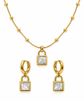Pearl Lock Jewellery Set | 18K Gold Plated Steel | JVNXII & CO.
